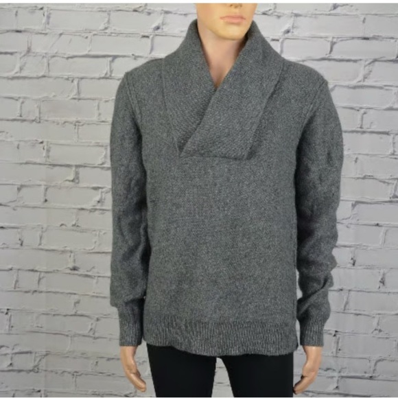 All Saints Gray Turtleneck Sweater Knit